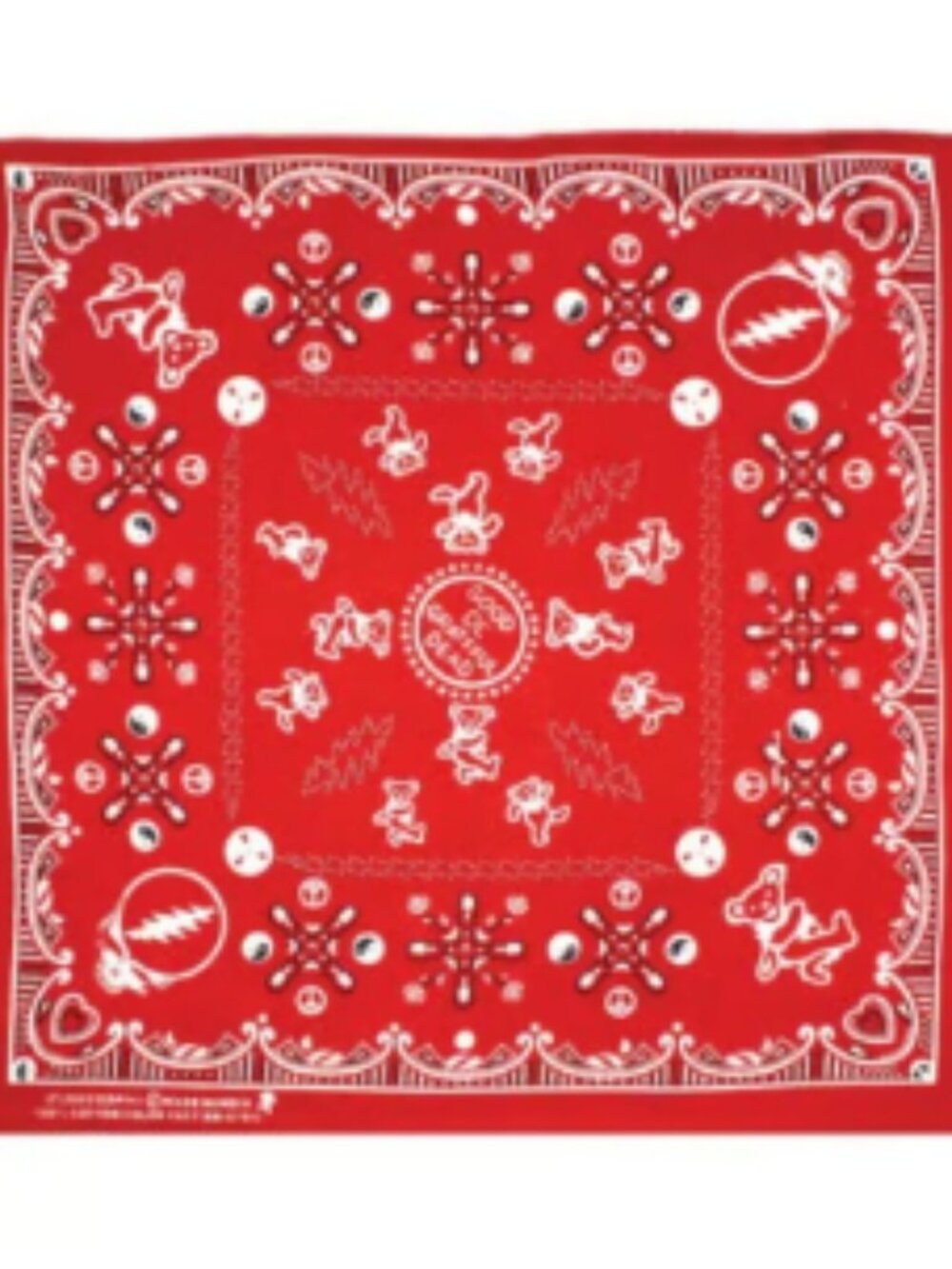 Good 'Ol Grateful Dead Bandana ~ Officially Licensed ~ 22" x 22" ~ Red ~ New!